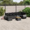 vidaXL 8 Piece Garden Sofa Set with Cushions Black Poly Rattan