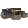 vidaXL 6 Piece Garden Sofa Set with Cushions Grey Poly Rattan