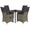 vidaXL 5 Piece Garden Dining Set with Cushions Grey Poly Rattan