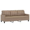 vidaXL 2 Piece Sofa Set with Cushions Cappuccino Faux Leather