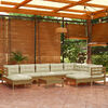 vidaXL 10 Piece Garden Lounge Set with Cushions Honey Brown Pinewood