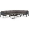 vidaXL 7 Piece Garden Lounge Set with Cushions Poly Rattan Anthracite