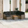 vidaXL 8 Piece Garden Sofa Set with Cushions Grey Poly Rattan