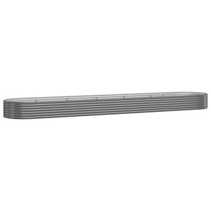 vidaXL Garden Raised Bed Galvanised Steel 507x100x36 cm Grey