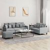 vidaXL 3 Piece Sofa Set with Cushions Light Grey Fabric