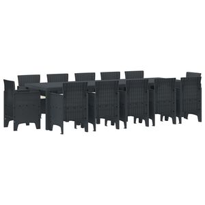 vidaXL Garden Dining Set 13 pcs Anthracite Polyrattan