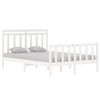 vidaXL Bed Frame without Mattress White 135x190 cm Double Solid Wood