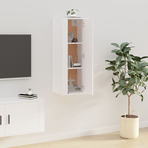 vidaXL Wall Mounted TV Cabinet White 40x34,5x100 cm