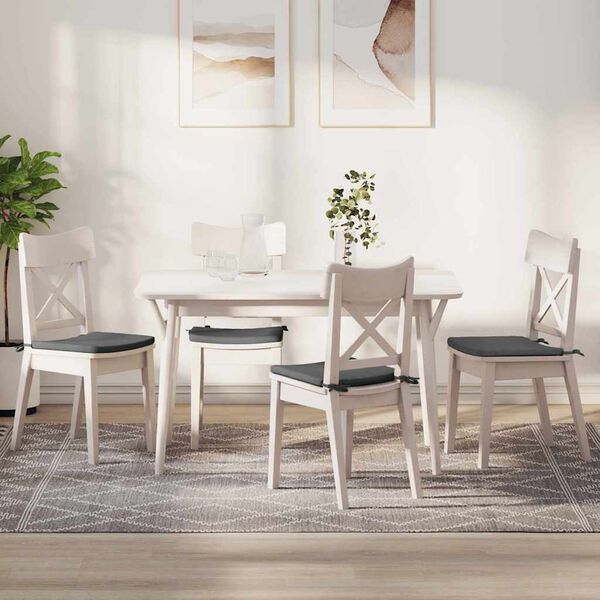 vidaXL Seat Cushions 4 pcs Dark Grey 40 x 40 x 3 cm Fabric