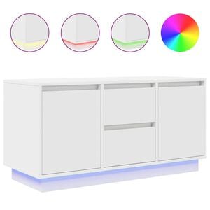 vidaXL TV Cabinet with LED Lights White 100x41x50 cm