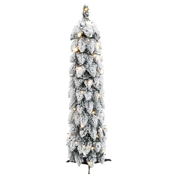 vidaXL Artificial Pre-lit Christmas Tree with 45 LEDs and Flocked Snow 90 cm