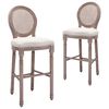 vidaXL Bar Chairs 2 pcs White Linen