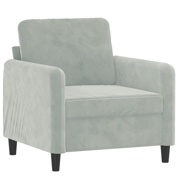 vidaXL 3 Piece Sofa Set Light Grey Velvet