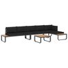 vidaXL 4 Piece Garden Corner Sofa Set with Cushions Aluminium and WPC