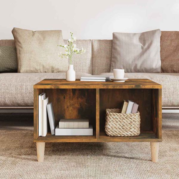 vidaXL Coffee Table Smoked Oak 60x50x36.5 cm Engineered Wood