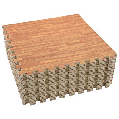 vidaXL Floor Mats 24 pcs Wood Grain 8.64 ㎡ EVA Foam