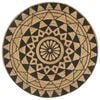 vidaXL Handmade Rug Jute with Black Print 120 cm