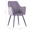vidaXL Dining Chairs 2 pcs Grey Velvet