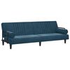 vidaXL Sofa Bed with Armrests Black Velvet