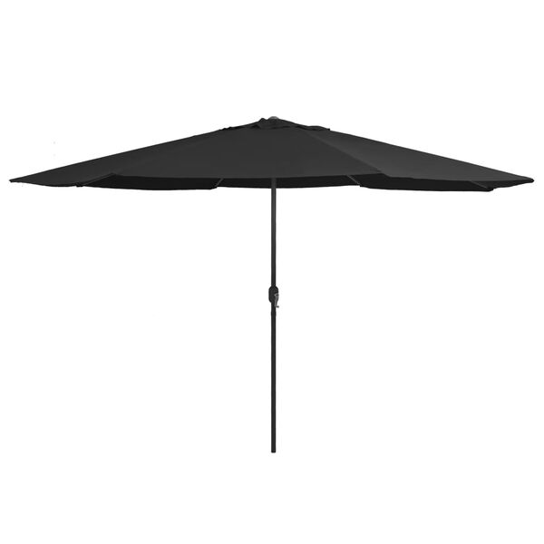vidaXL Garden Parasol with Metal Pole 390 cm Black