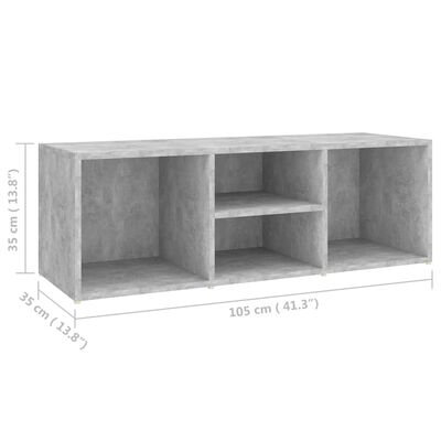 vidaXL Shoe Storage Bench Concrete Grey 105x35x35 cm Engineered Wood