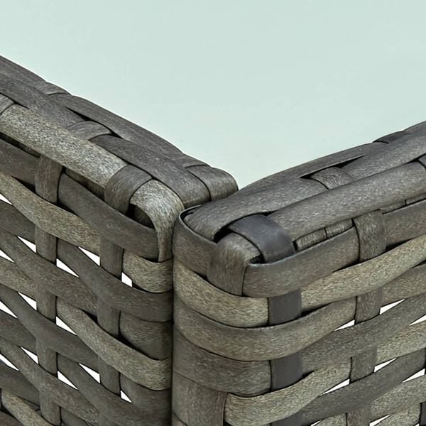 vidaXL 4 Piece Garden Lounge Set with Cushions Poly Rattan Grey