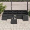 vidaXL Garden Sofa Set with Cushion 8 pcs Black Poly Rattan
