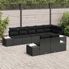 vidaXL Garden Sofa Set with Cushion 8 pcs Black Poly rattan