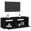 vidaXL TV Cabinet with LED Lights Black 120x35x40 cm