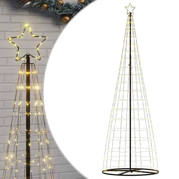 vidaXL LED Christmas Tree Warm White 100.5 x 100.5 x 304 cm Iron