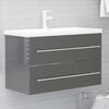 vidaXL 2 Piece Bathroom Furniture Set High Gloss Grey Engineered Wood