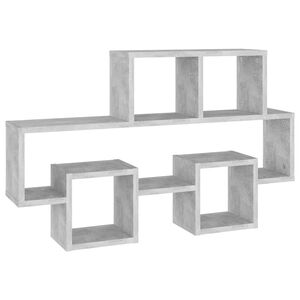 vidaXL Wall Shelf | Concrete Grey | Engineered Wood | Medium | Decorative Inlays