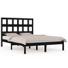 vidaXL Bed Frame without Mattress Black 135x190 cm Solid Wood Pine