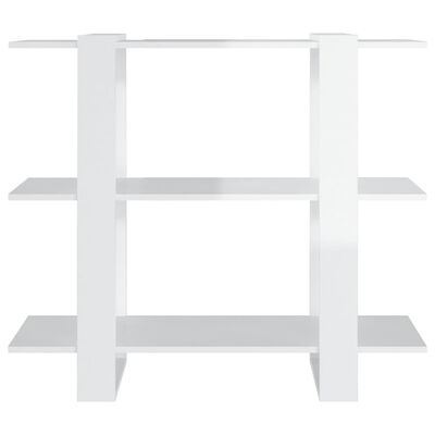 vidaXL Book Cabinet/Room Divider High Gloss White 100x30x87 cm