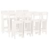 vidaXL 9 Piece Garden Bar Set White Solid Wood Pine