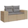 vidaXL 10 Piece Garden Sofa Set with Cushions Beige Poly Rattan