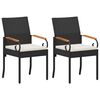 vidaXL Garden Chairs 2 pcs Black and Cream White