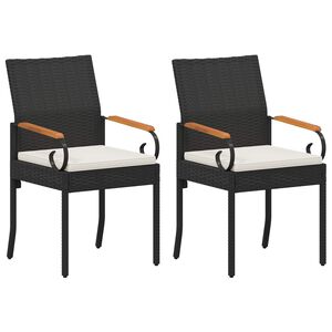 vidaXL Garden Chairs 2 pcs Black and Cream White