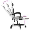 vidaXL Swivel Gaming Chair with Footrest White&Black Faux Leather