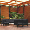 vidaXL 9 Piece Garden Lounge Set with Cushions Black Solid Pinewood