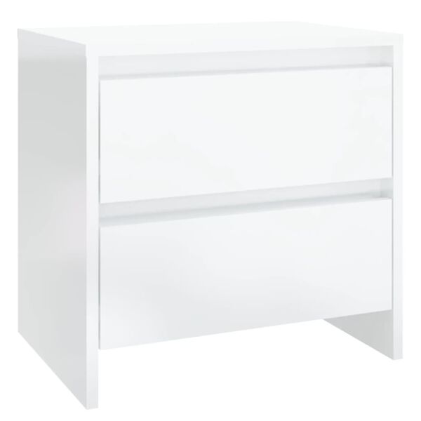 vidaXL Bedside Cabinets 2 pcs High Gloss White 45x34.5x44.5 cm Engineered Wood