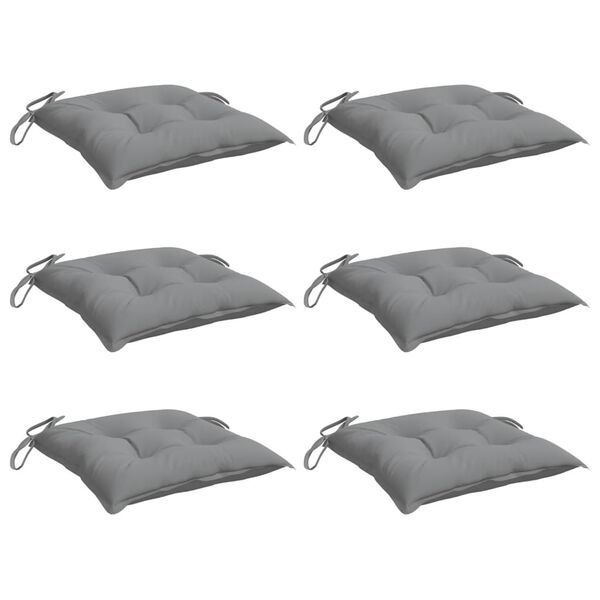 vidaXL Chair Cushions 6 pcs Grey 40x40x7 cm Oxford Fabric