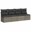 vidaXL 10 Piece Garden Sofa Set with Cushions Grey Poly Rattan