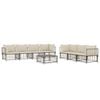 vidaXL 8 Piece Garden Lounge Set with Cushions Anthracite Poly Rattan