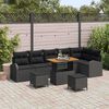 vidaXL Garden Sofa Set with Cushion with Storage 9 pcs Black
