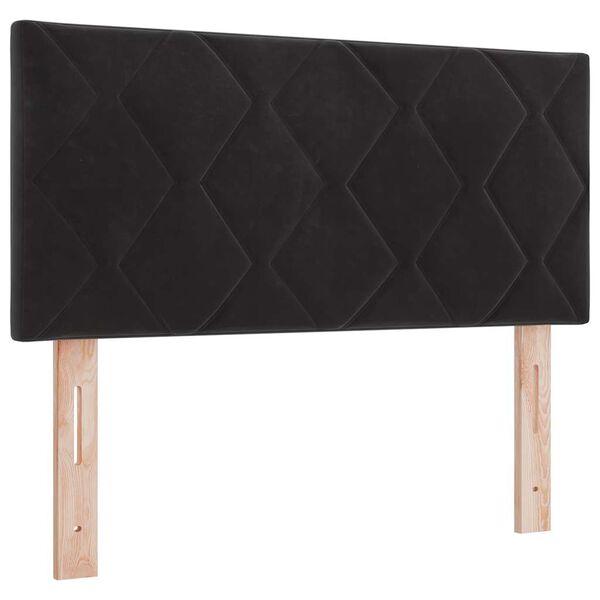 vidaXL LED Headboard with Headboard Black 100 cm Faux Leather