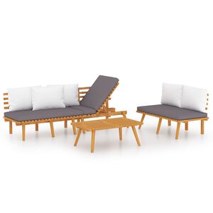 vidaXL 3 Piece Garden Lounge Set with Cushions Solid Acacia Wood
