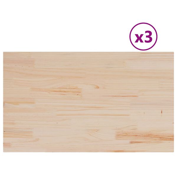 vidaXL Table Tops 3 pcs 80x47x1.7 cm Rectangular Solid Wood Pine