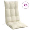 vidaXL Highback Chair Cushions 6 pcs Cream Oxford Fabric