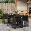 vidaXL 5 Piece Garden Dining Set with Cushions Black Poly Rattan